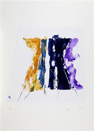 Mario Schifano Homs 1934 – Roma 1998 Serigrafia, collage e smalto su carta...