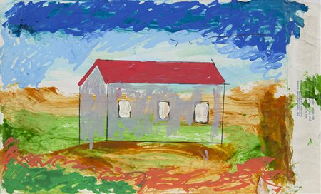 Mario Schifano Homs 1934 – Roma 1998 Tecnica mista su busta da lettera cm...