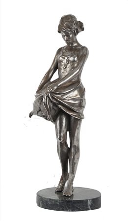 Fernando Regazzo Aosta 1945 "Arianna" scultura in acciaio su base in marmo...