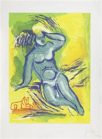 Sandro Chia Firenze 1946 Incisione colorata su carta esemplare n. 16/50 cm...