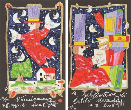 Francesco Musante Genova 1950 Lotto unico di n. 2 serigrafie su carta: -...