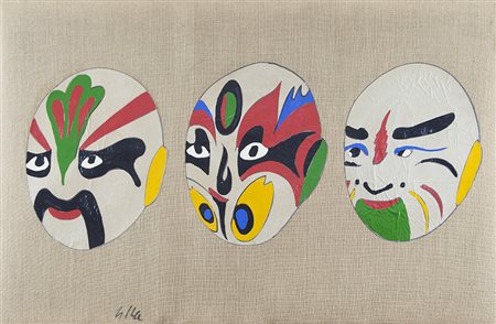 Marco Lodola Dorno 1955 tecnica mista su juta anno 2001 cm 96x145 firmata in...