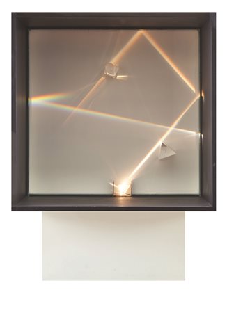 Alberto Biasi Padova 1937 "Light prisms" scatola prismi in plexiglass,...