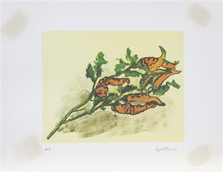 Renato Guttuso Bagheria 1911 – Roma 1987 "Peperoncini" litografia + colori...