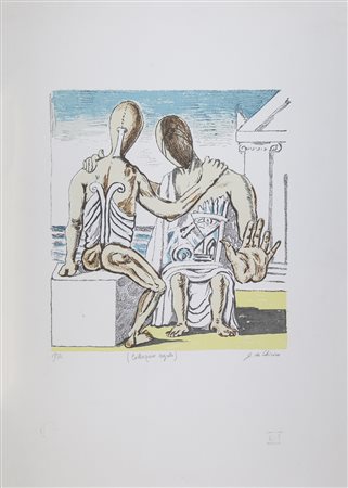 Giorgio De Chirico Volo 1888 – Roma 1978 "Colloquio segreto" litografia su...