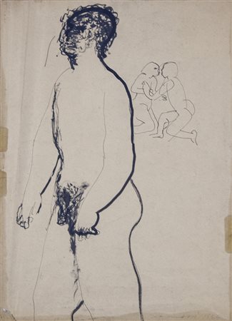Arturo Carmassi Lucca 1925 – Empoli 2015 "Studio" disegno su carta anno 1946...