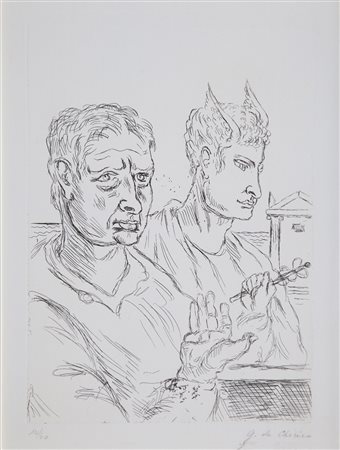 Giorgio De Chirico Volo 1888 – Roma 1978 "Autoritratto con Mercurio"...