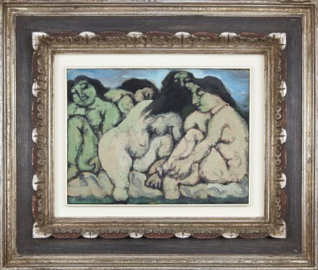 Domenico Cantatore Ruvo di Puglia 1906- Parigi 1998 "Studio per Nudi" olio su...