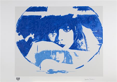 Giosetta Fioroni Roma 1932 "Doppio Liberty " Light blue Serigrafia...