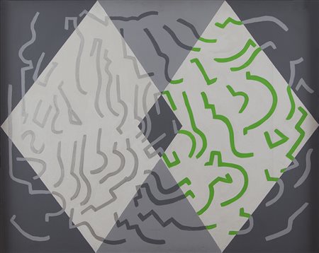 Carla Accardi Trapani 1924 – Roma 2014 "Rombi sovrapposti" vinilico su tela...