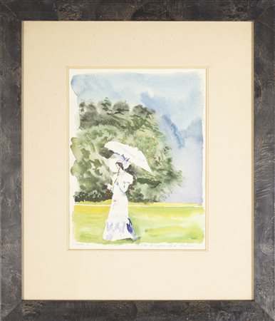 PROCKTOR PATRICK (1936 - 2003) The disapointed hostess. 1973. Acquarello su...