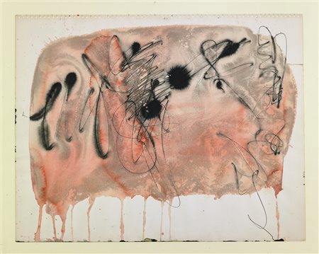 MOTONAGA SADAMASA (1922 - 2011) Senza titolo. 1963. Tecnica mista su carta....