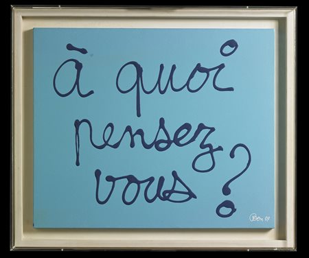 VAUTIER BEN (n. 1935) A' quoi pensez vous?. 2007. Acrilico su tela. Cm 66,00...