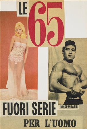 MARCUCCI LUCIA (n. 1933) Fuori serie. 1964. Decollage su carta. Cm 24,00 x...