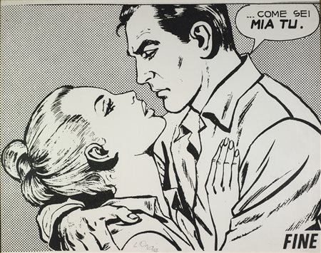 ORI LUCIANO (1928 - 2007) Fine. 1972. Tela emulsionata. Cm 100,00 x 80,00....