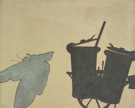 MAMBOR RENATO (n. 1936) La farfalla impaurita. 1965. Acrilico su tela. Cm...