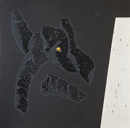 POZZATI CONCETTO (n. 1935) Pane pieno di nero. 1986. Tecnica mista su tela....