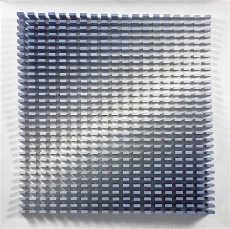 DADAMAINO (1935 - 2004) Rilievo 7374. Tasselli di legno dipinto su tavola. Cm...