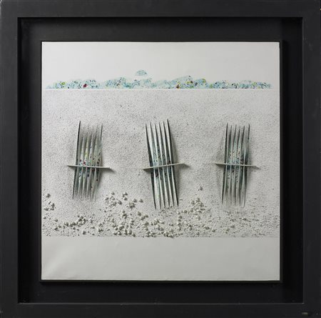 BIASI ALBERTO (n. 1937) Senza titolo. 1996. Tecnica mista e assemblaggio. Cm...