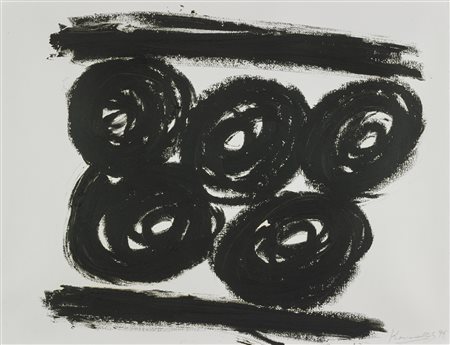 KOUNELLIS JANNIS (n. 1936) Senza titolo. 1999. Tecnica mista su carta. Cm...