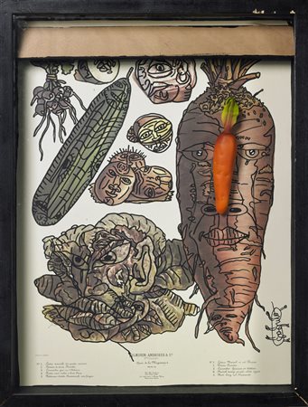 COMBAS ROBERT (n. 1957) La planche naturaliste. 2006. tecnica mista collage ....