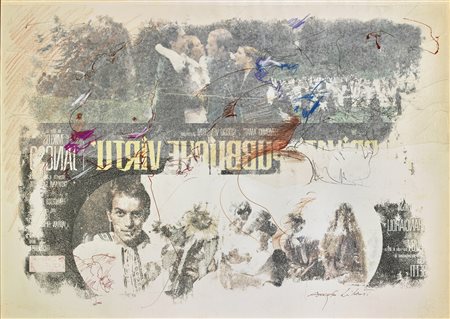 LIBERATI ANGELO (n. 1946) Take off. Tecnica mista su carta. Cm 70,00 x 50,00....