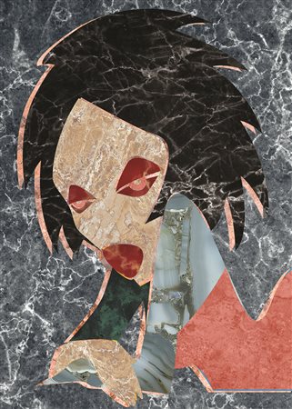 FABIO BONINI Marlena in pietra dura, 2019 grafica digitale su mosaico...