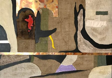 GIANCARLO CICCOZZI C - 32 tecnica mista su tela con juta, rame, olio,...