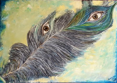 ROSANNA DI CECCA ANIMA olio su tela black cm 50x70