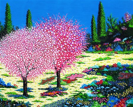 GORFI LUCE DI PRIMAVERA, 2018 acrilico su tela di lino cm 81x100