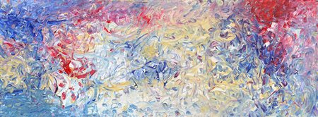 VINCENZO PIZZORUSSO CANTO DI PRIMAVERA Tecnica mista su tavola cm 30x80