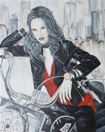 GIUSY TAFARELLA Il sogno Americano olio su tela cm 80x100