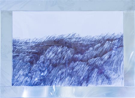 MARCO APPICCIAFUOCO Rock, 2019 penna nera su carta quadrettata, cornice...