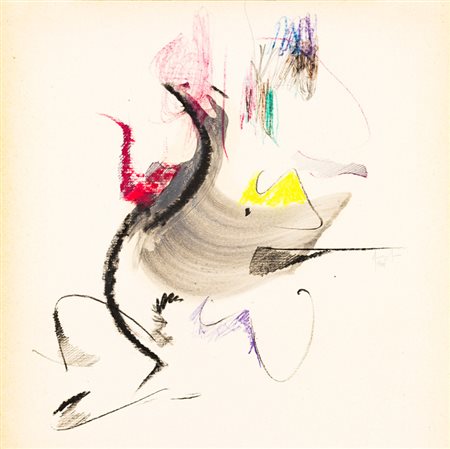 SERGIO DANGELO (1932)Senza Titolo, 1960Pastelli su cartoncinocm 24,8x25Firma...