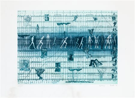 MARIO ROSSELLO (1927-2000) E GIROLAMO ARRIGO (1930)Senza TitoloIncisione a 3...