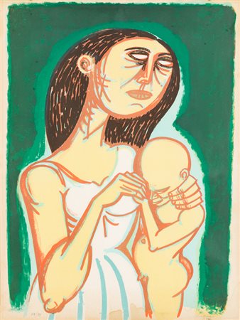 GIUSEPPE MIGNECO (1908-1997)Senza Titolo, 1972Litografiacm 62,5x47Firma,...