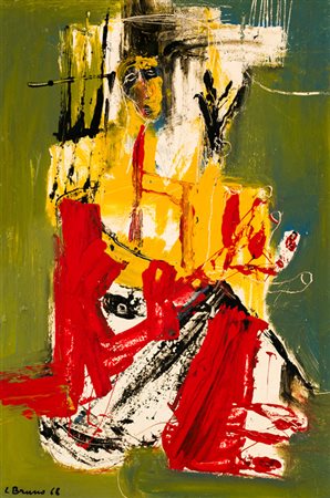 ANONIMOLa mendica, 1968Olio su tavolacm 60x40Firma indecifrata al fronteFirma...