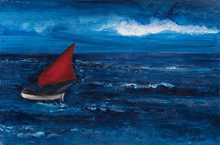 MICHELE LOYLe grout bleu, 2008Tecnica mista su tavolacm 20x30Firma al...