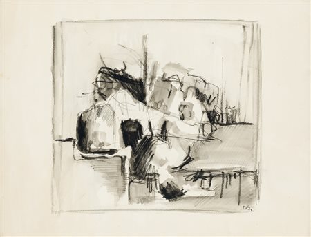 ANONIMOSenza Titolo, 1972Pastelli e acquerello su cartacm 33x42,5Firma e...