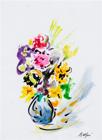 AUTORI VARILotto unico composto da:ANONIMOFiori, 1973Gouache su cartacm...