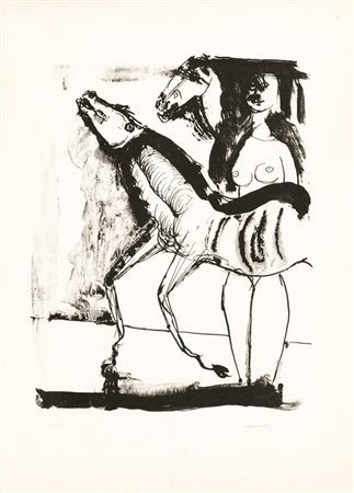 BRUNO CASSINARI (1912-1992)Senza TitoloLitografiacm 53,5x39Firma e...