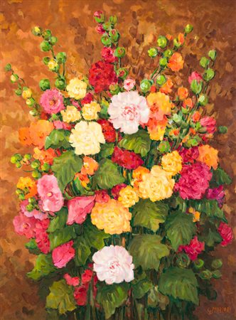 G. MAZZARIMalvaroseOlio su telacm 80x60Firma al fronteCartiglio...