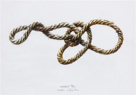 GIANFRANCO GOBERTI (1939)Corda infinita, 1997Tecnica mista su cartacm...