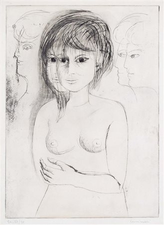 CASSINARI BRUNO Piacenza 1912 - Milano 1995 Figure acquaforte es. 27/70...