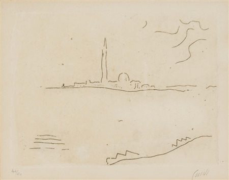 GUIDI VIRGILIO Roma 1892 - Venezia 1984 Marina di S. Giorgio 1963 acquaforte...