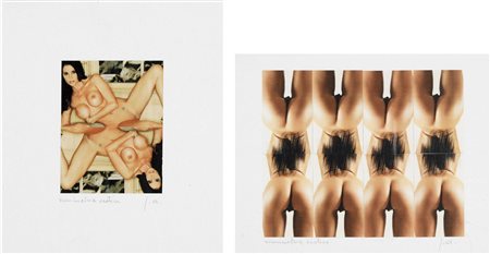 ALVIANI GETULLIO Udine 1939 Simmetria erotica lotto di due stampe offset...