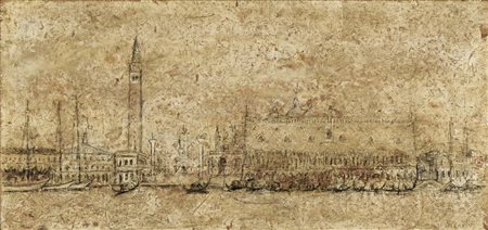 VALENZIN GIORGIO Pordenone 1901 - Venezia 1978 Venezia encausto su tavola...
