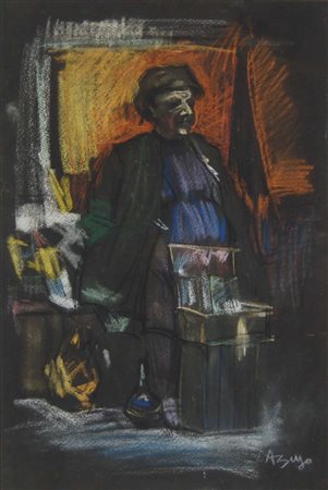 BUSO ARMANDO Tezze di Piave 1914 - Oderzo 1975 Ambulante tecnica mista su...