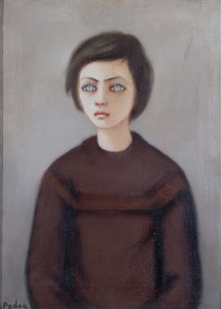 PADOA LAURA Venezia 1907 -1972 Figura 1957 olio su tela 70x50 cm firma in...