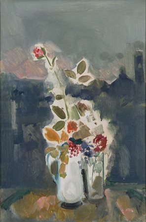 BORSATO RENATO Venezia 1927 Fiori olio su tela 60x40 cm firma in basso a...